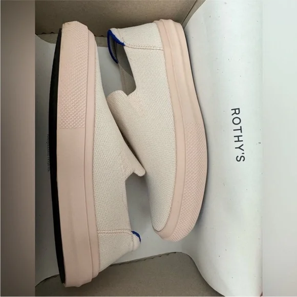Women’s Rothy's Cream and pink sole Slip-On Sneakers - Picture 3 of 7